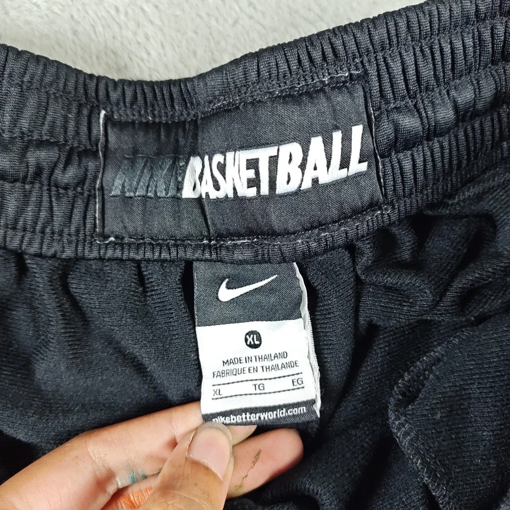 Nike Track Pants Mens XL Black Side Stripes Jogger Ankle Zip Basketball Y2K